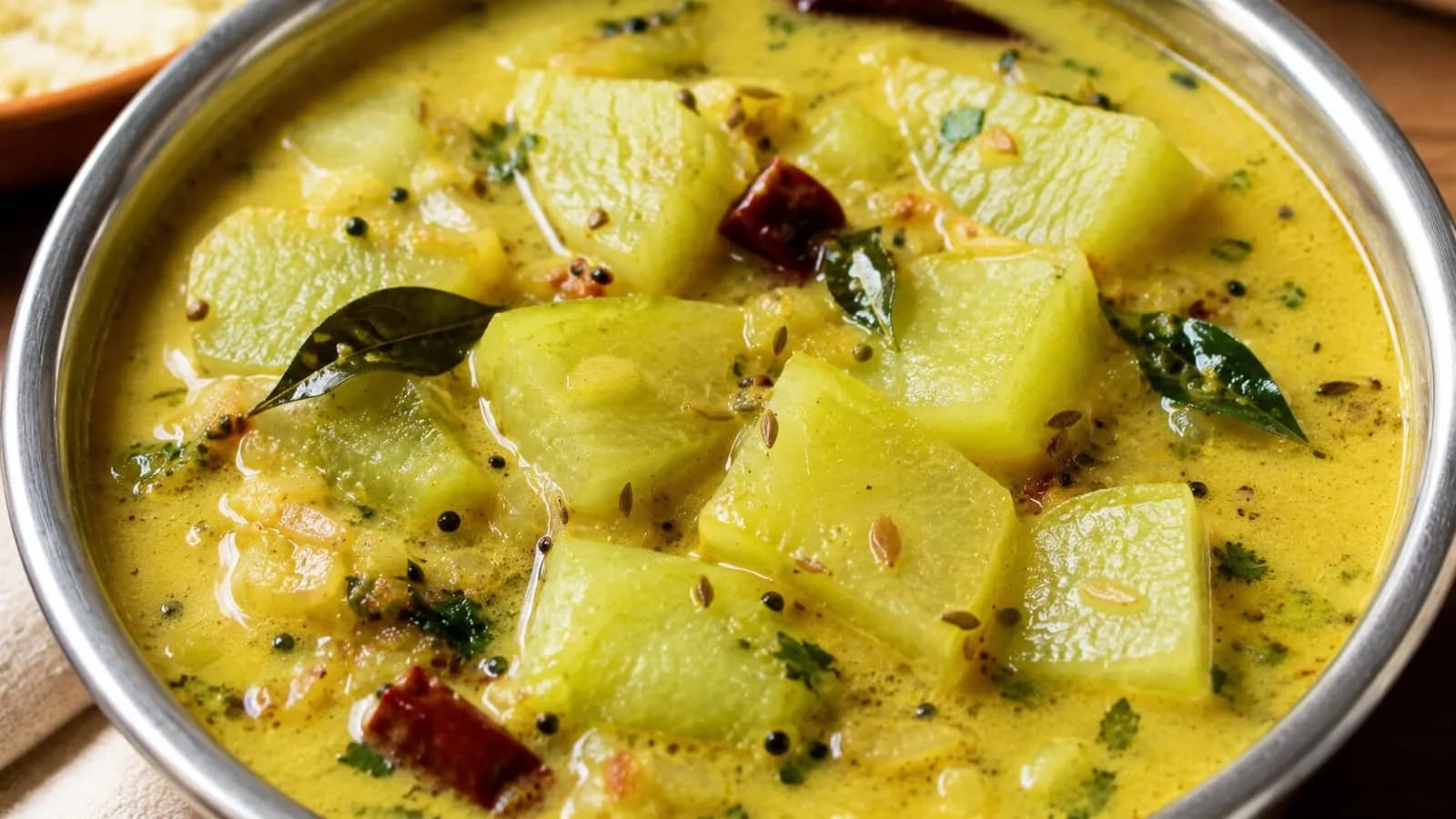 Goan Bottle Gourd Caldine with Dried Prawns Goan Bottle Gourd Caldine with Dried Prawns